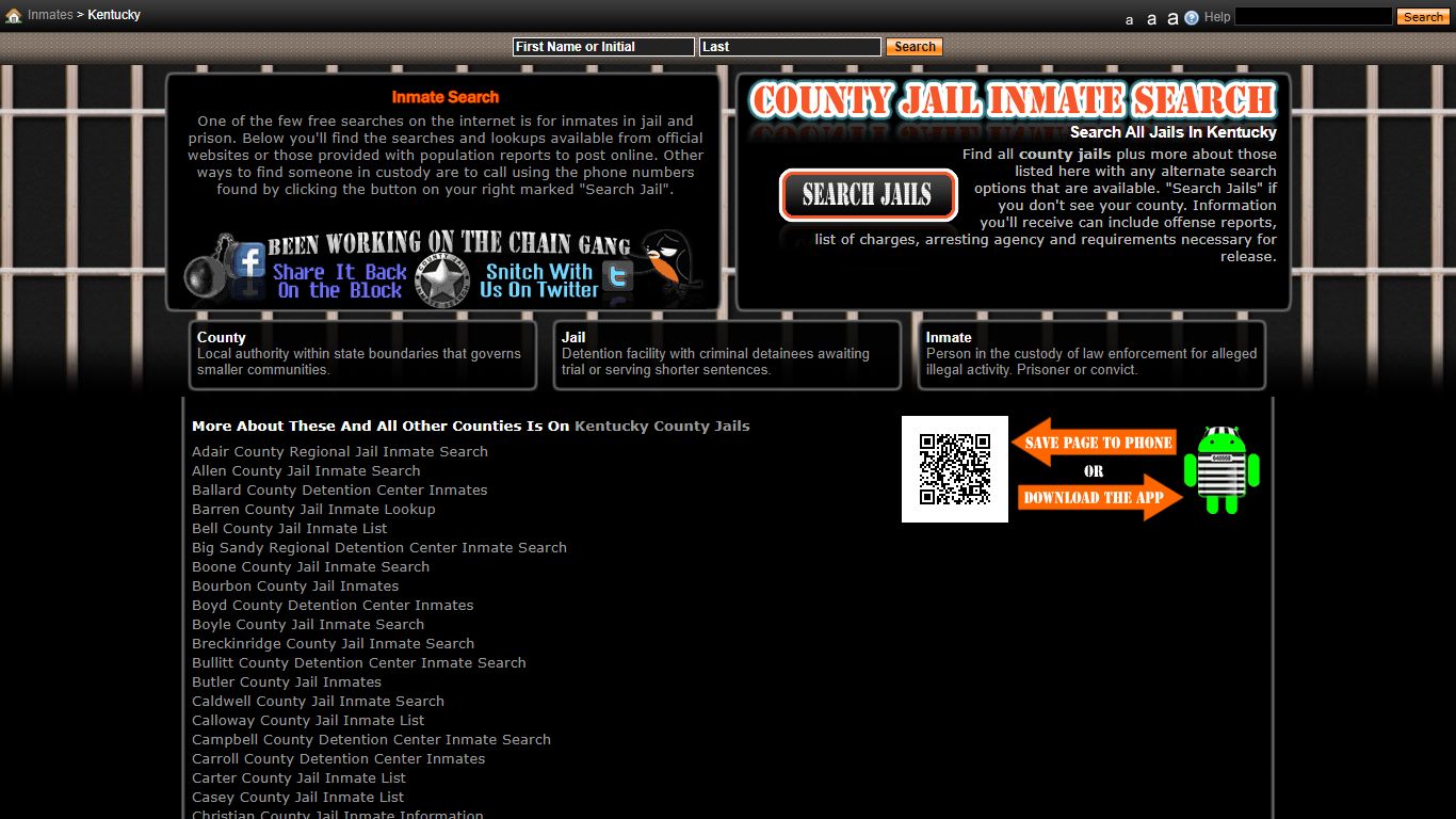 Kentucky - County Jail Inmate Search